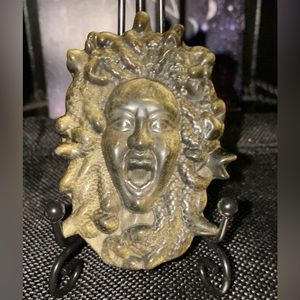SOLD! ❤️Gold Obsidian Medusa Carving